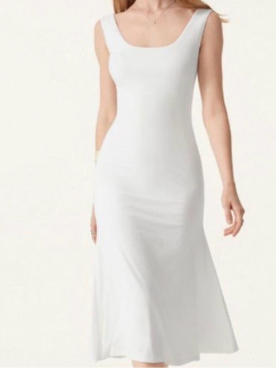 OGL Dresses & Skirts - OGL White Sleeveless Midi Dress, bra top dress, ivory tank dress